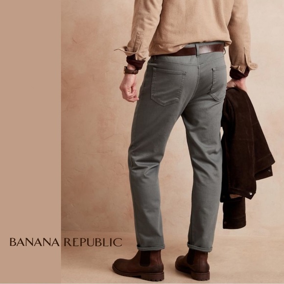 Banana Republic Men’s Heathered Slim Traveler Jean - Picture 1 of 13